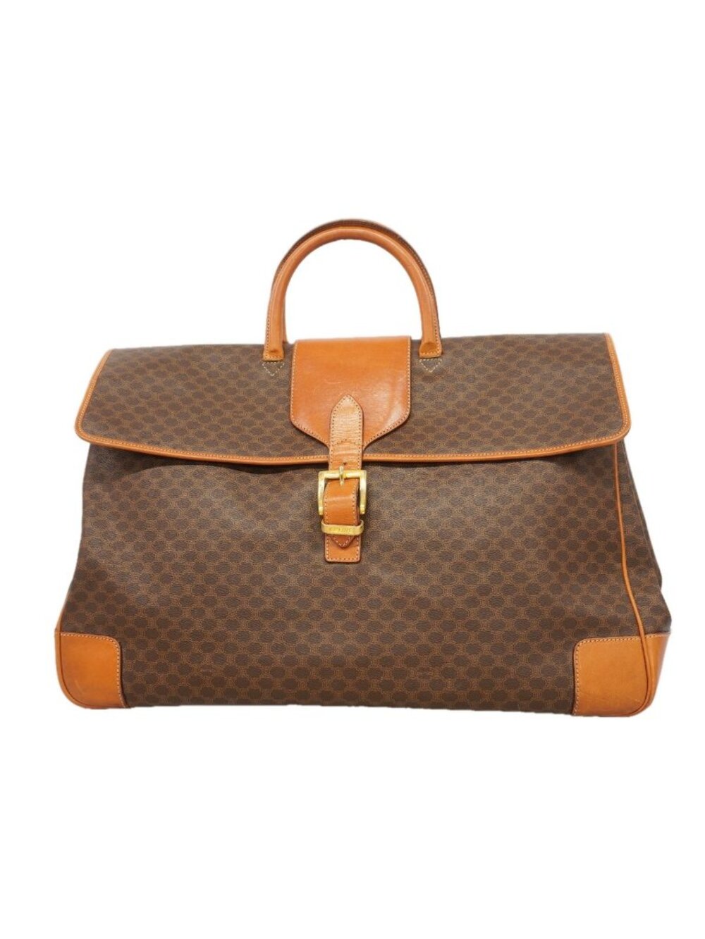 Celine Boston Bag Macadam Brown Gold